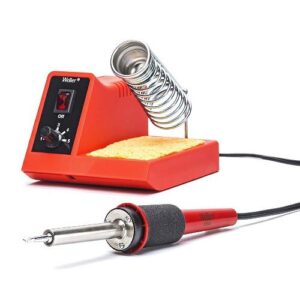 White Soldering Iron Station With Soldering Stand Tip Cleaning Wire Sponge Two Heater And Four Replacement Tips