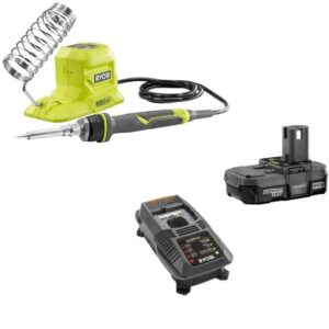 Ryobi 18-Volt ONE+ 40-Watt Soldering Iron P3105 with Battery and Charger Kit 