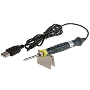 Gouptec Hot Portable Electronic Tools USB Power Soldering Iron Long Life Tip + Touch Switch Protective Cap DC DIY Soldering Jobs 5V 8W with Stand Tool Kit